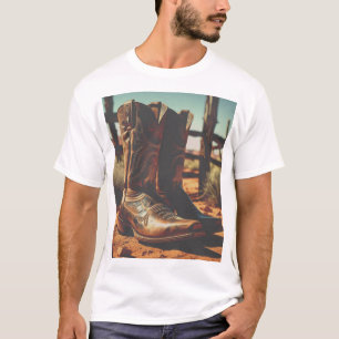 T-shirt Bottes de cowboy vintage