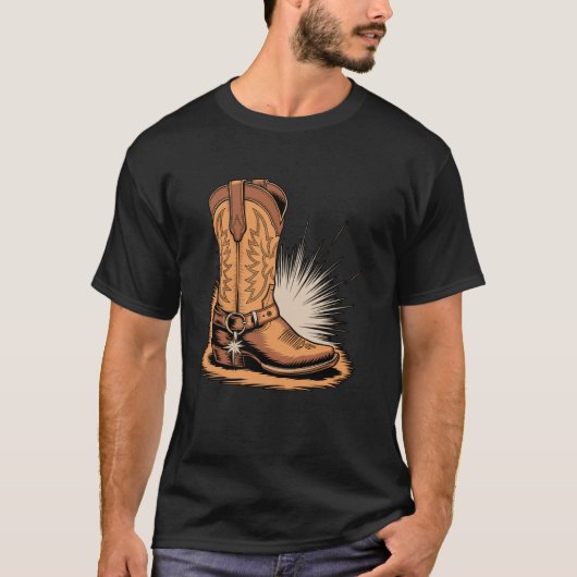 T-shirt Bottes de cowboy western (Devant)
