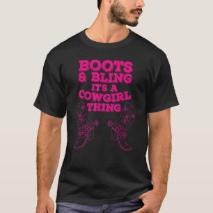 T-shirt Bottes de cowgirl Bling Femmes Jolie Amour Vie de
