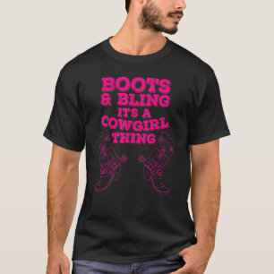 T-shirt Bottes de cowgirl Bling Femmes Jolie Amour Vie de