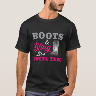 T-shirt Bottes de cowgirl Bling Musique Country Vie