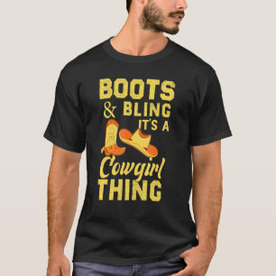 T-shirt Bottes de cowgirl Bling pour femmes