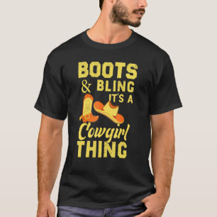 T-shirt Bottes de cowgirl Bling pour femmes