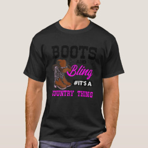 T-shirt Bottes de cowgirl Bling Vintage Country Sud Rodéo