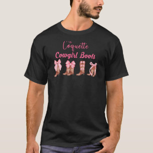 T-shirt Bottes de cowgirl coquette rose Coquette Pâques AR