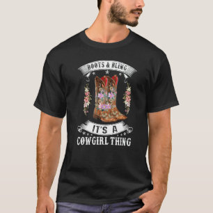 T-shirt Bottes de cowgirl florales et gilet de cowgirl bli