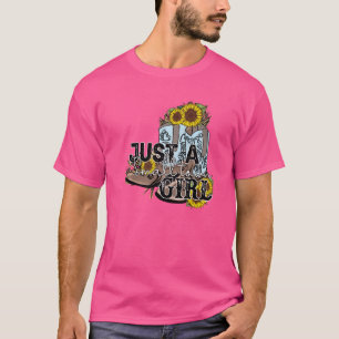 T-shirt Bottes de cowgirl tournesol juste une fille de pet
