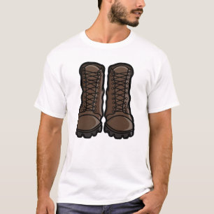 T-shirt Bottes de Randonnée Classiques Rétro