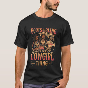 T-shirt Bottes et Bling C'est Chose de Cowgirl Western Cou