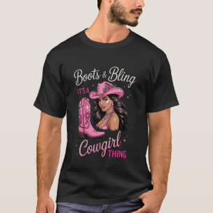 T-shirt Bottes et Bling C'est Chose de Cowgirl Western Cou