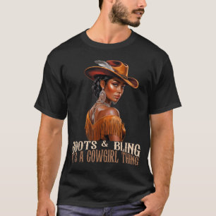 T-shirt Bottes et Bling C'est Cowgirl Femmes Africaines No