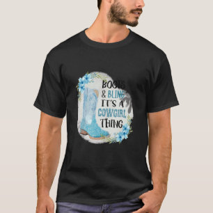 T-shirt Bottes Et Bling C'est Une Affaire De Cowgirl