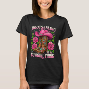 T-shirt Bottes et Bling c'est une chose de cowgirl fille d