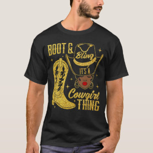 T-shirt Bottes et Bling Cowgirl noire Afro-Américaine Bla