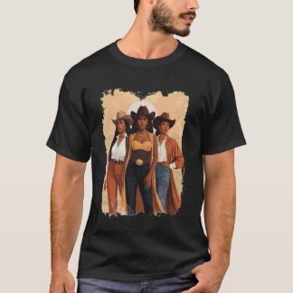 T-shirt Bottes occidentales de cowgirl à mélanine Cool Afr