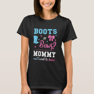 T-shirt Bottes Ou Bows Maman Genre Révéler Rose Ou Bleu