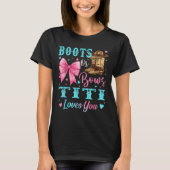 T-shirt Bottes Ou Bows Titi Vous Aime Genre Révéler Famill (Devant)