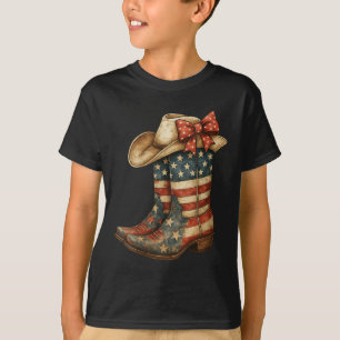 T-shirt Bottes rétro occidentales pour femmes Cowboy Boots