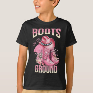 T-shirt Bottes Roses Sur Da Grace Western Cowgirl Casquett