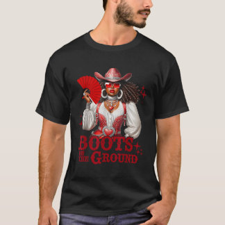 T-shirt Bottes Sur Le Terrain Boot Cowboy Western Cowgirl