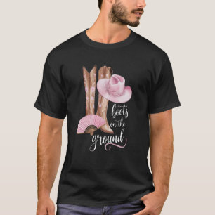 T-shirt Bottes sur le terrain Bottes country rose musique 