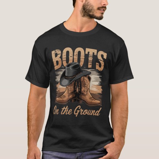 T-shirt Bottes Sur Le Terrain Cowgirl Line Danse Femmes Ho (Devant)