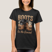 T-shirt Bottes Sur Le Terrain Cowgirl Line Danse Femmes Ho (Devant)