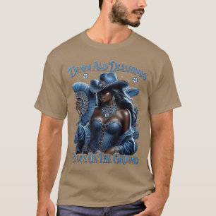 T-shirt Bottes Western Onhe Ground Denim et Diamants Cowgi