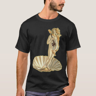 T-shirt Botticelli Vénus Avec Guitare Électrique Rock Guit