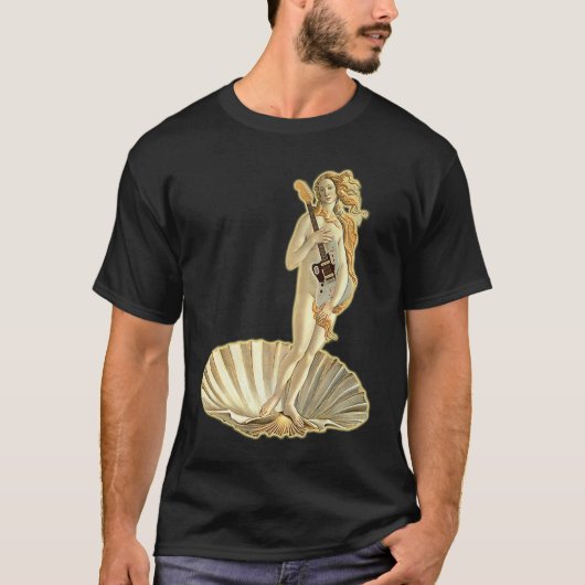 T-shirt Botticelli Venus With Electric Guitar Rock Guitari (Devant)