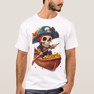 T-shirt Boucanier osseux - Crâne de pirate drôle