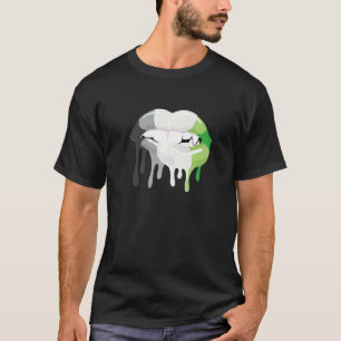 T-shirt Bouche de drapeau aromatique Pride Lgbtq Lips