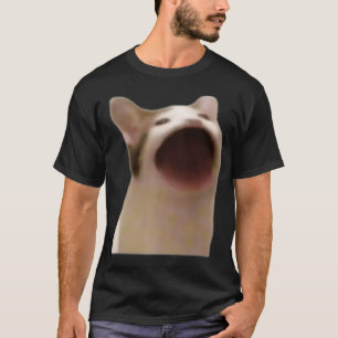 T-shirt Bouche Large Chat Mème Popping Chat Mème Chat Chan