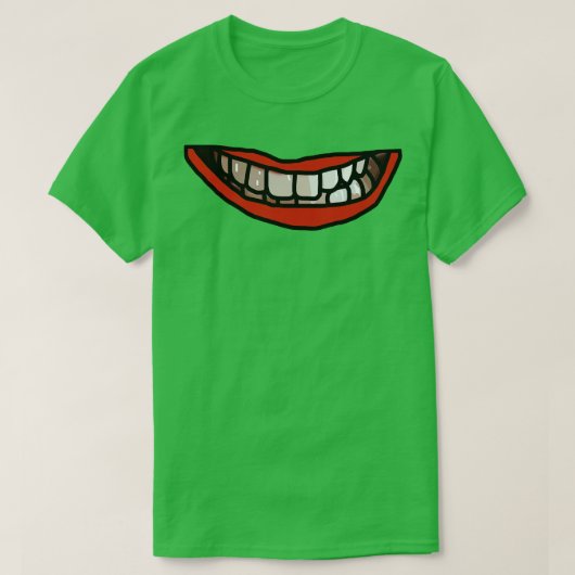 T-shirt Bouche Lèvres rouges dents blanches (Design devant)