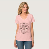T-shirt Boucle de fille de whiskey (Devant entier)