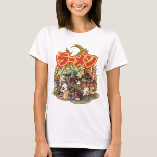 T-shirt Boucle de nouilles de chats à lunettes