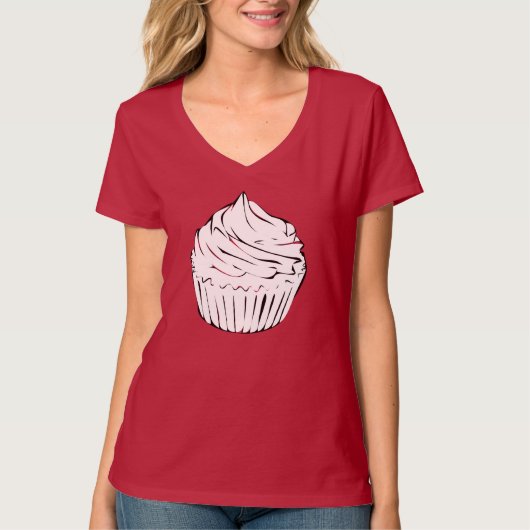 T-shirt boucles de cupcakes (Devant)