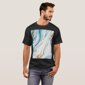 T-shirt Boucles de marbre de luxe de l'océan Abstrait (Devant entier)