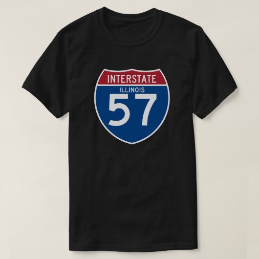 T-shirt Bouclier d'autoroute nationale de l'Illinois IL (Design devant)