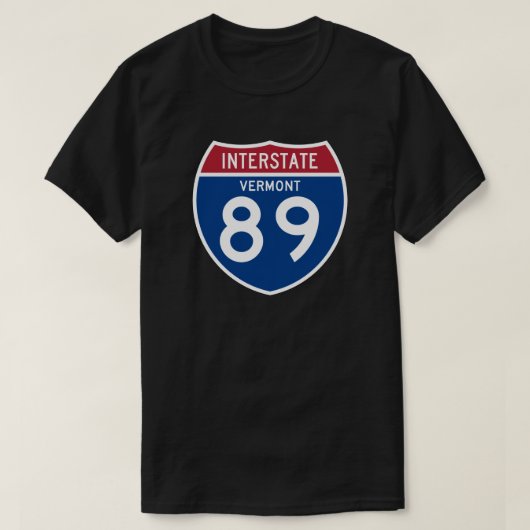T-shirt Bouclier d'autoroute nationale de VT I-89 du (Design devant)