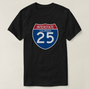 T-shirt Bouclier d'autoroute nationale du Colorado Co I-25