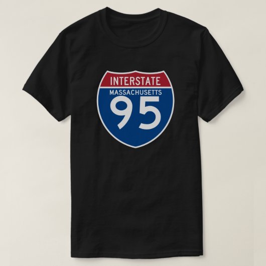 T-shirt Bouclier d'autoroute nationale du Massachusetts mA (Design devant)