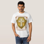 T-shirt Bouclier de croix chrétienne (Devant entier)