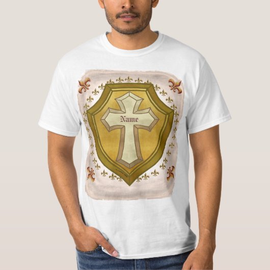 T-shirt Bouclier de croix chrétienne (Devant)