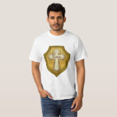 T-shirt Bouclier de croix chrétienne (Devant entier)
