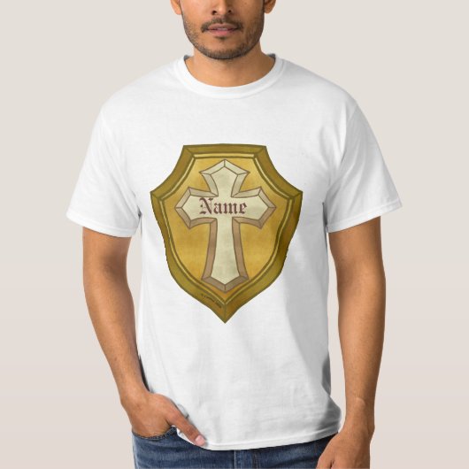 T-shirt Bouclier de croix chrétienne (Devant)
