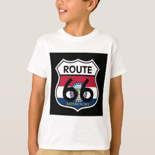 T-shirt Bouclier de la route du drapeau du Missouri 66