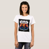 T-shirt Bouclier de l'itinéraire 66 de drapeau de (Devant entier)