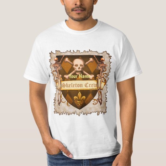 T-shirt Bouclier d'équipe de squelette (Devant)