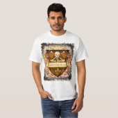 T-shirt Bouclier d'équipe de squelette (Devant entier)
